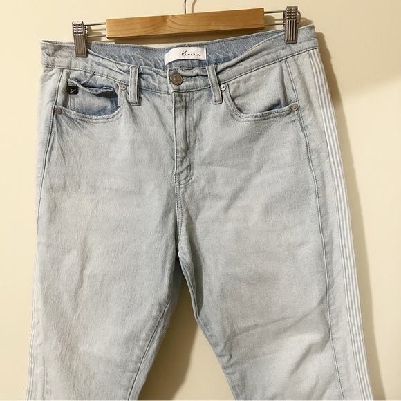 KanCan Womens Raw Hem Light Wash Jeans Side Stripe Size 28 - Picture 3 of 10